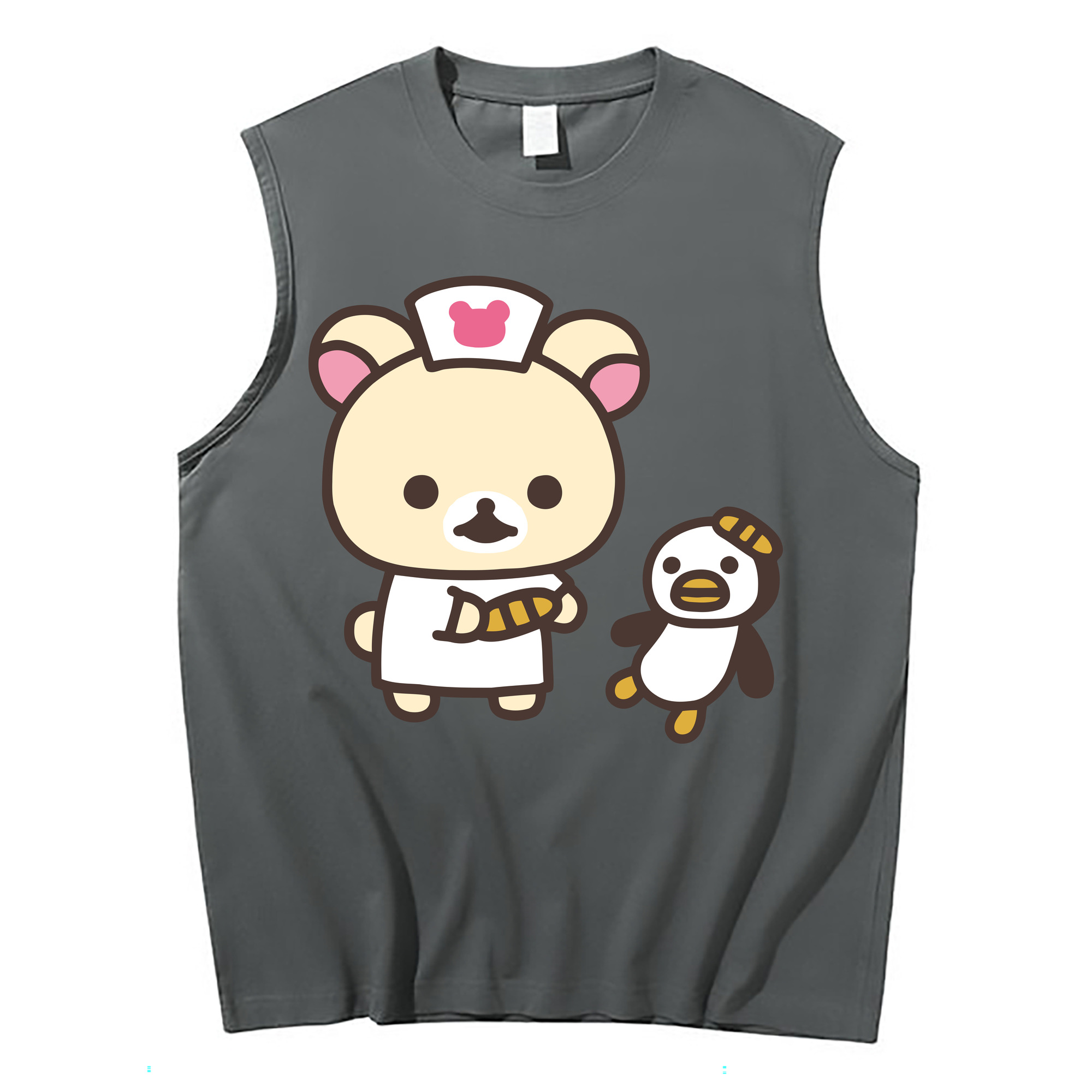 （画像用） リラックマ リラックマ キイロイトリ Rilakkuma Korilakkuma Kiiroitori コットン100％タンクトップ（フロントプリント）